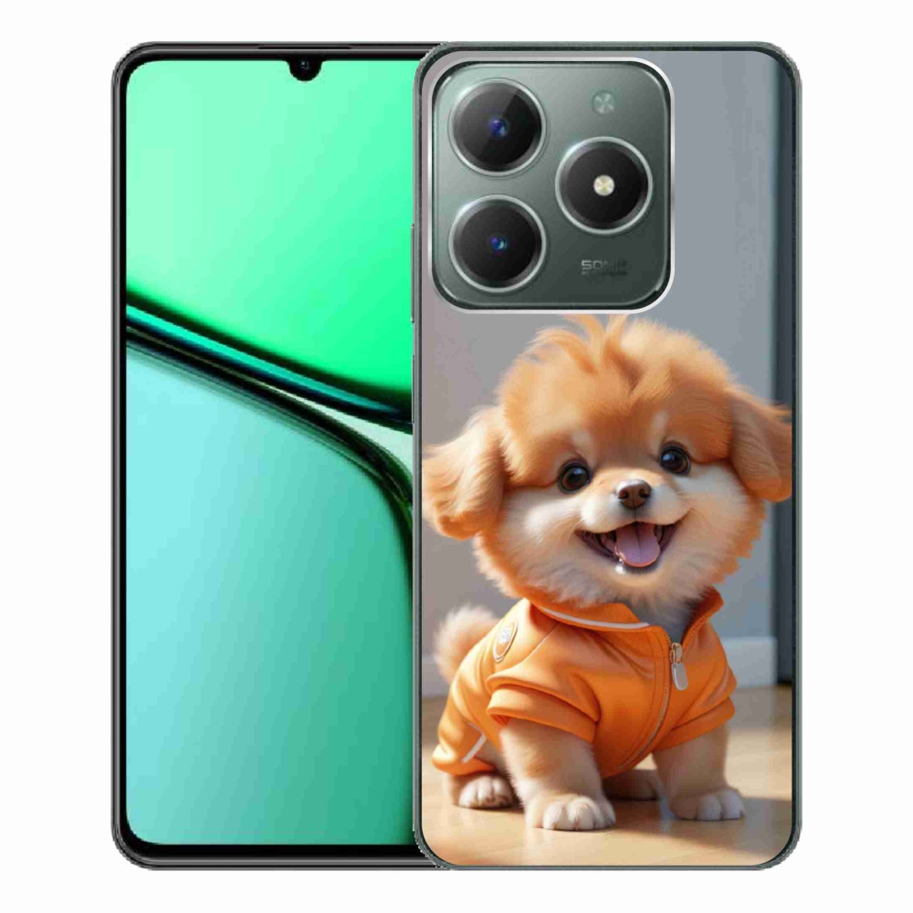 Gelový kryt mmCase na Realme C61 - roztomilý pomeranian v mikině