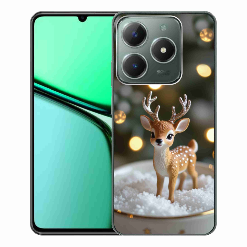 Gelový kryt mmCase na Realme C61 - roztomilý vánoční jelen