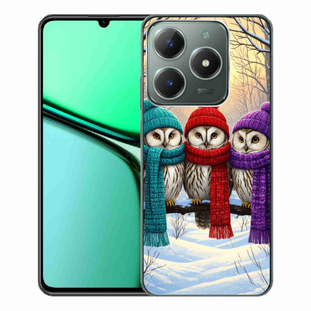 Gelový kryt mmCase na Realme C61 - soví přátelé