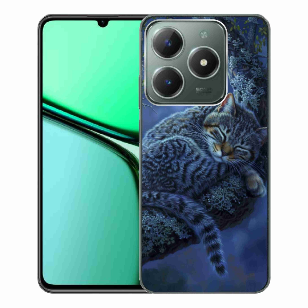 Gelový kryt mmCase na Realme C61 - spící kočka