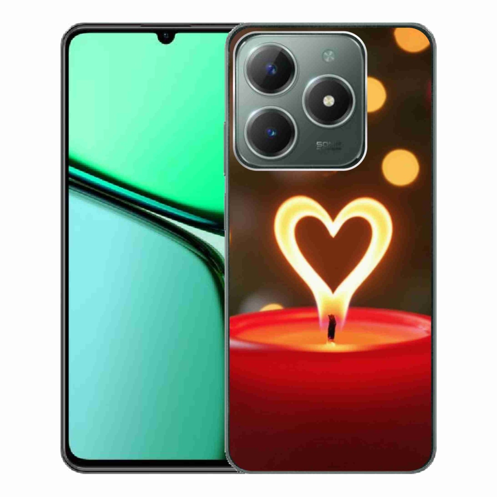 Gelový kryt mmCase na Realme C61 - srdce z plamene