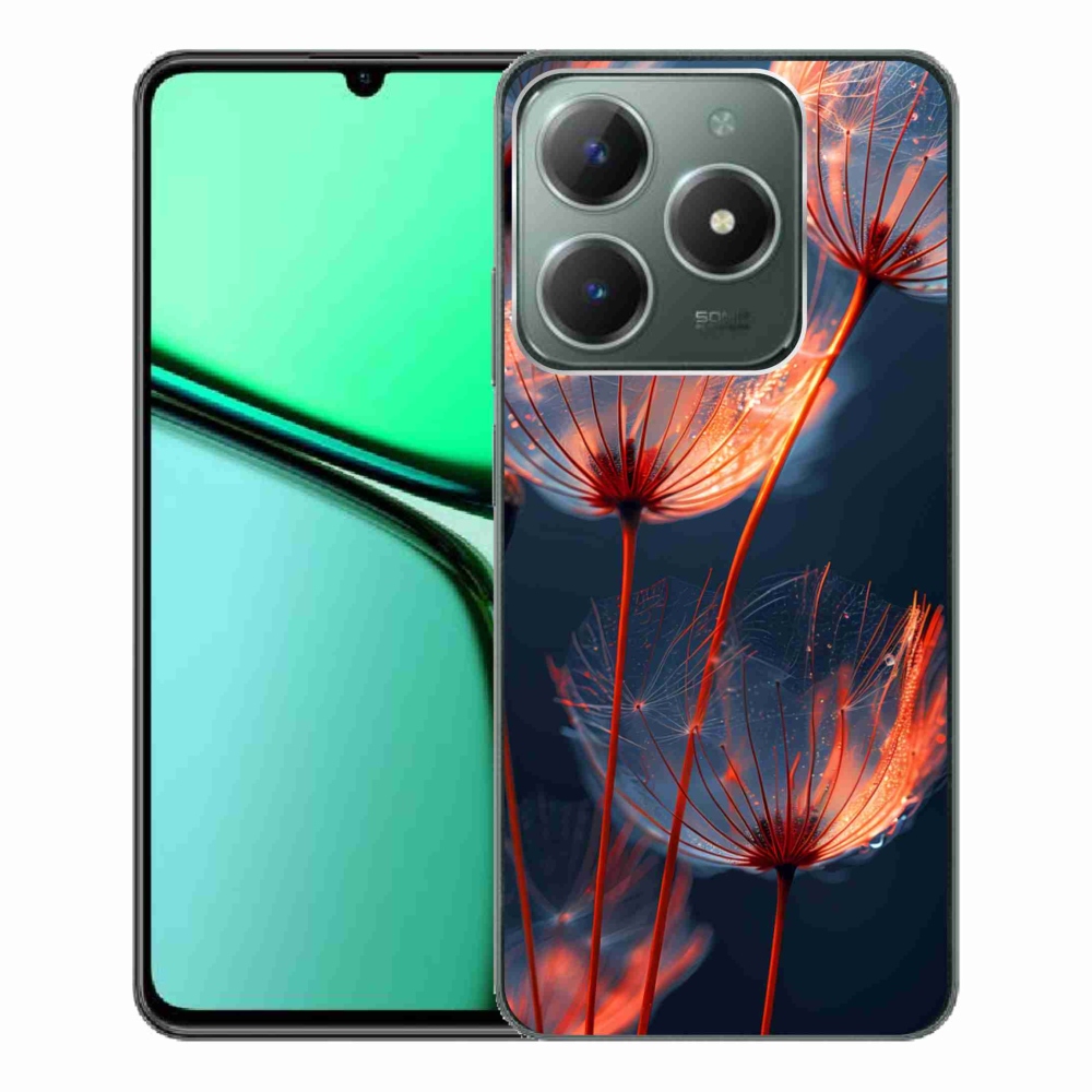 Gelový kryt mmCase na Realme C61 - světélkující chmýří