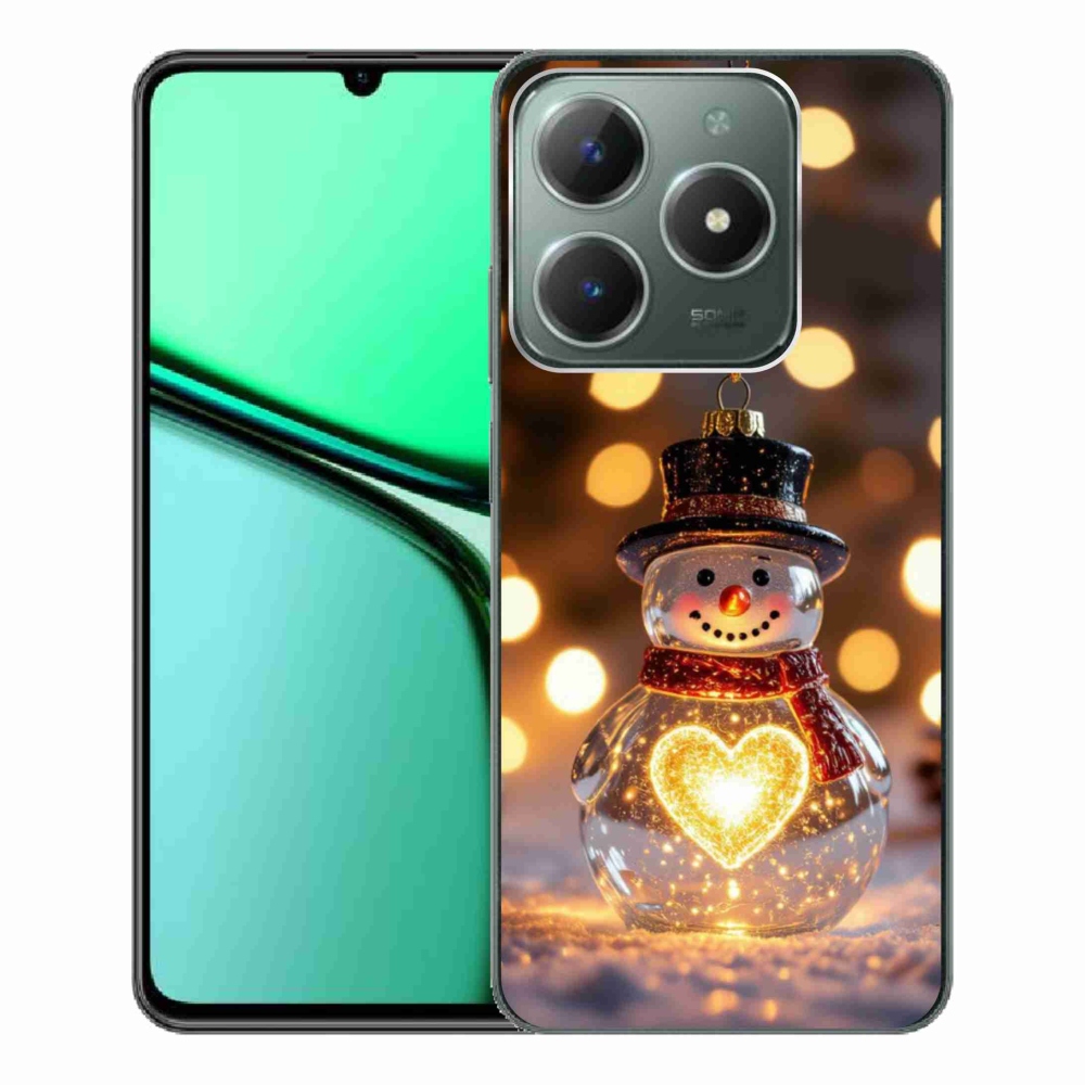 Gelový kryt mmCase na Realme C61 - svítící vánoční sněhulák