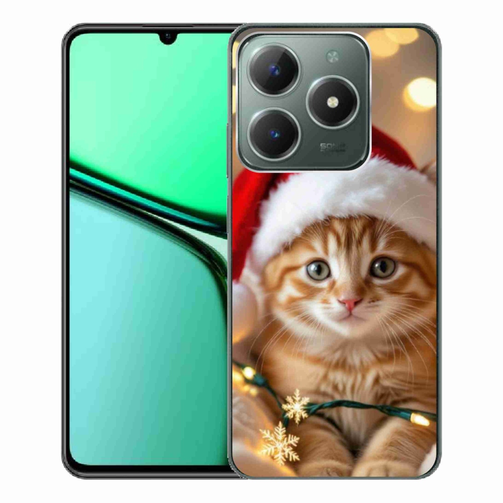 Gelový kryt mmCase na Realme C61 - vánoční kotě