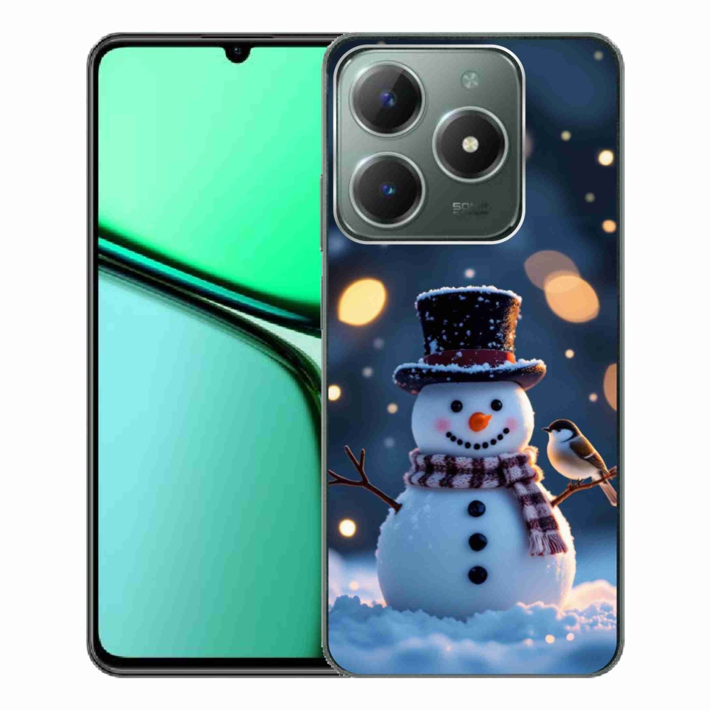 Gelový kryt mmCase na Realme C61 - vánoční sněhulák