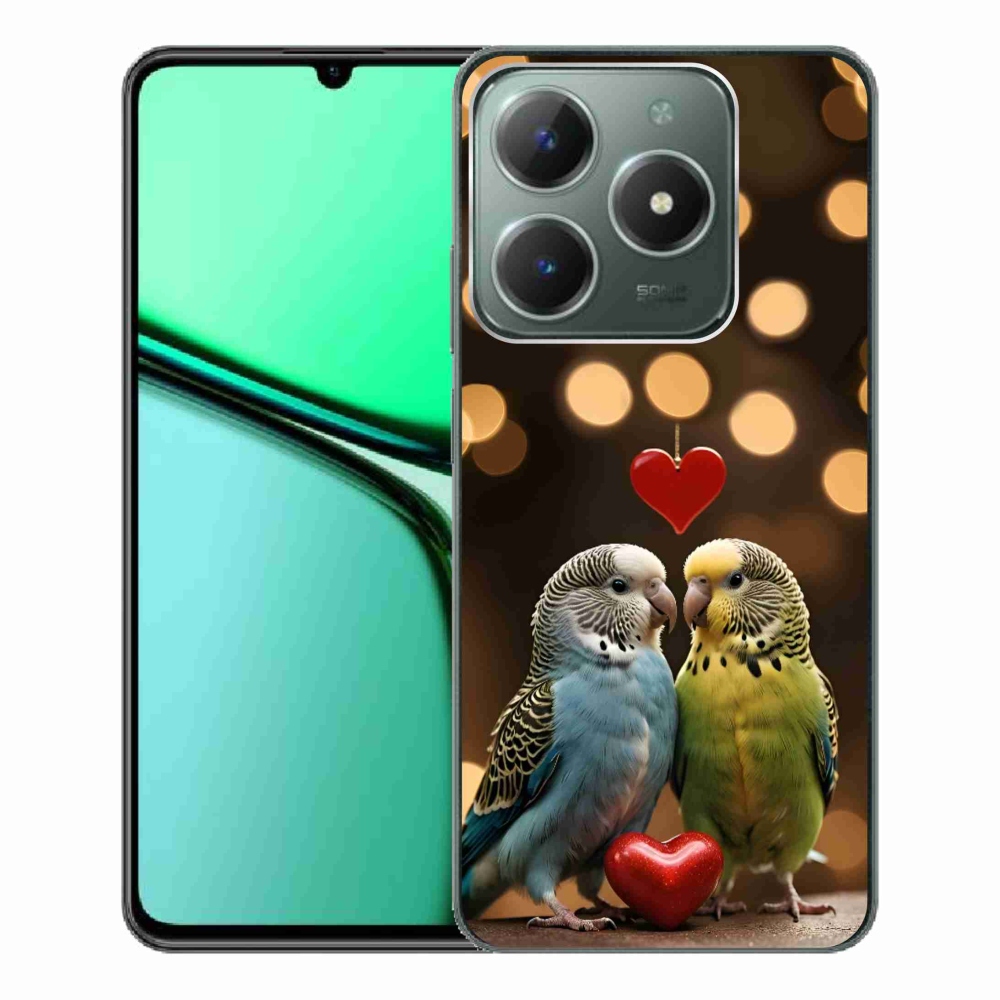 Gelový kryt mmCase na Realme C61 - zamilovaní papoušci