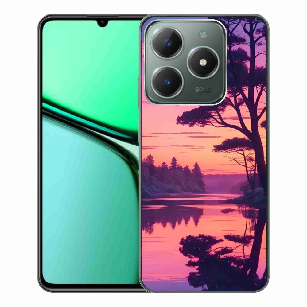Gelový kryt mmCase na Realme C61 - západ slunce nad jezerem