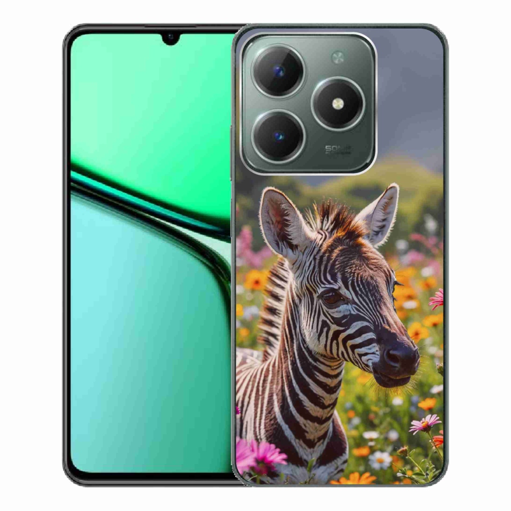 Gelový kryt mmCase na Realme C61 - zebra na louce
