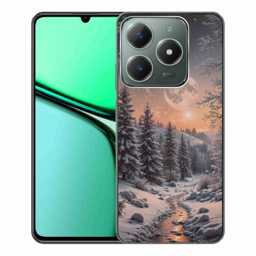 Gelový kryt mmCase na Realme C61 - zimní krajina 2