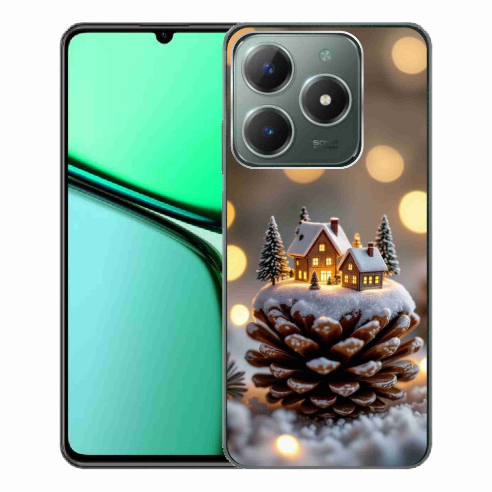 Gelový kryt mmCase na Realme C61 - zimní vesnička