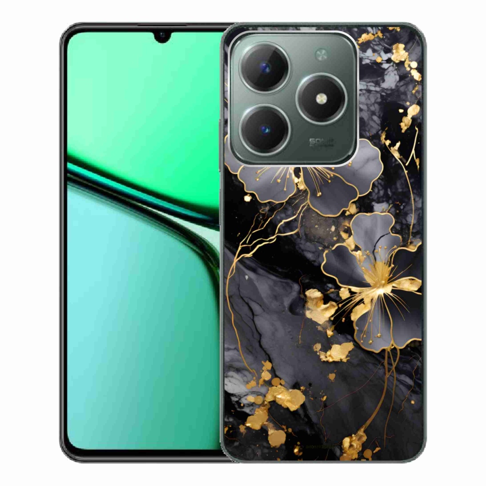 Gelový kryt mmCase na Realme C61 - zlaté květy