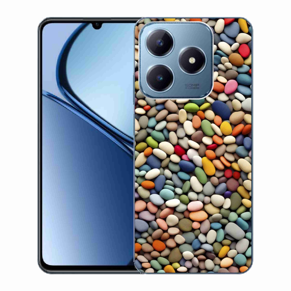Gelový kryt mmCase na Realme C63 - barevné kamínky 2