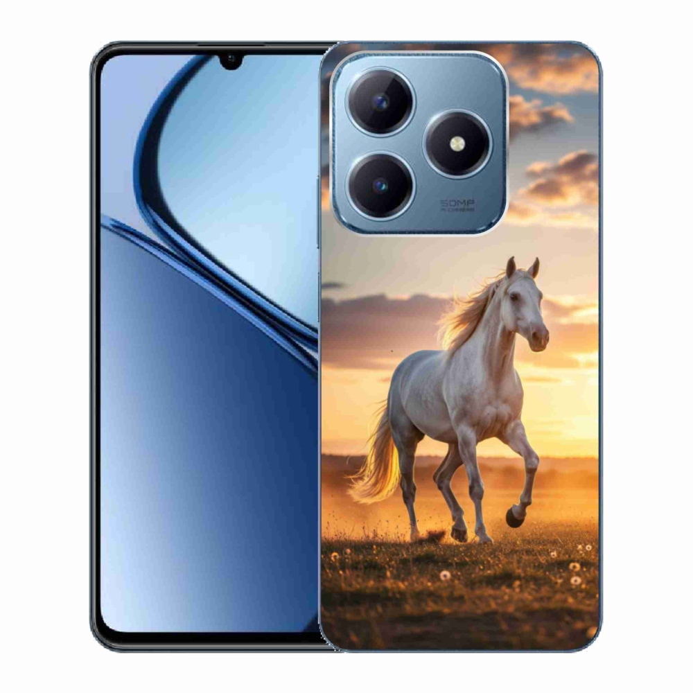 Gelový kryt mmCase na Realme C63 - běžící bílý kůň 2