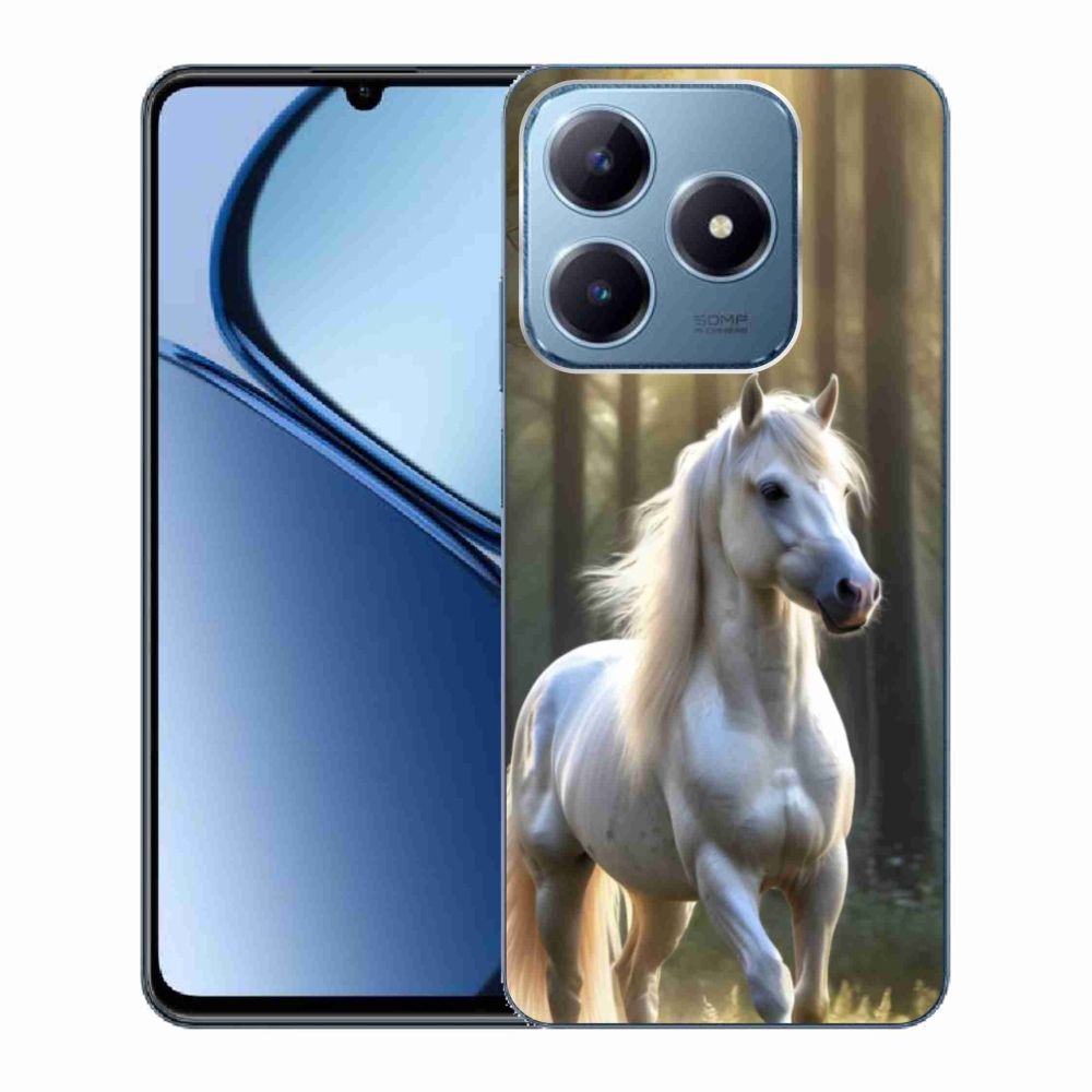 Gelový kryt mmCase na Realme C63 - bílý kůň 3