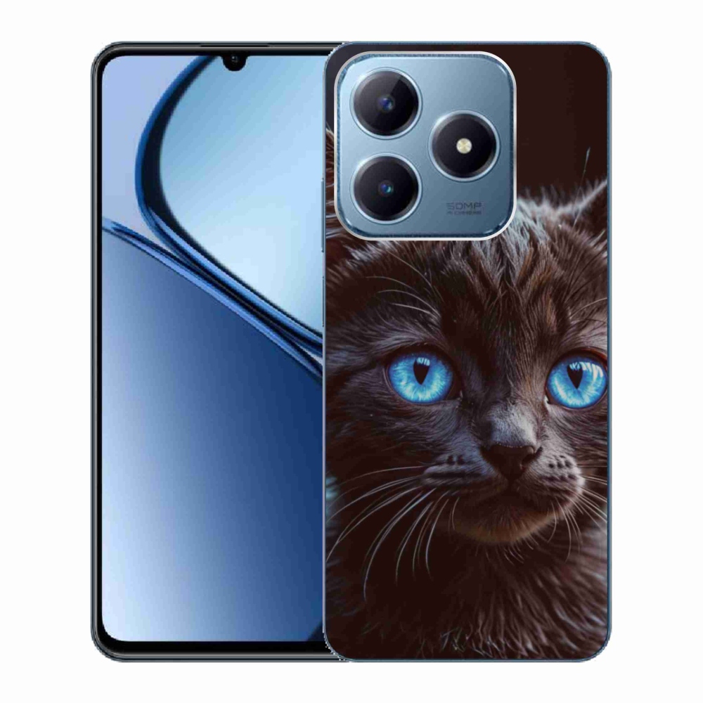 Gelový kryt mmCase na Realme C63 - černé kotě 2