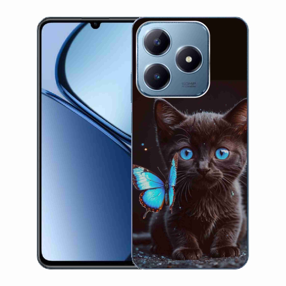 Gelový kryt mmCase na Realme C63 - černé kotě 3