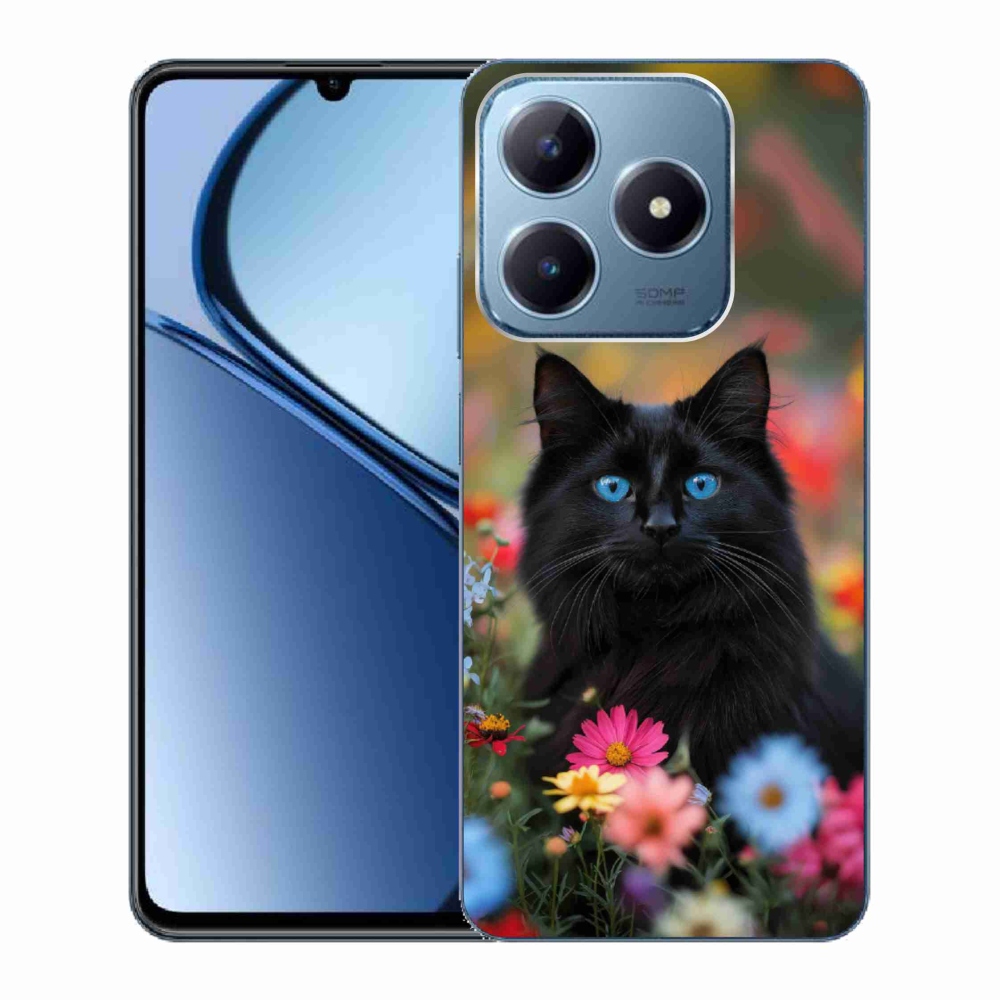 Gelový kryt mmCase na Realme C63 - černé kotě 4