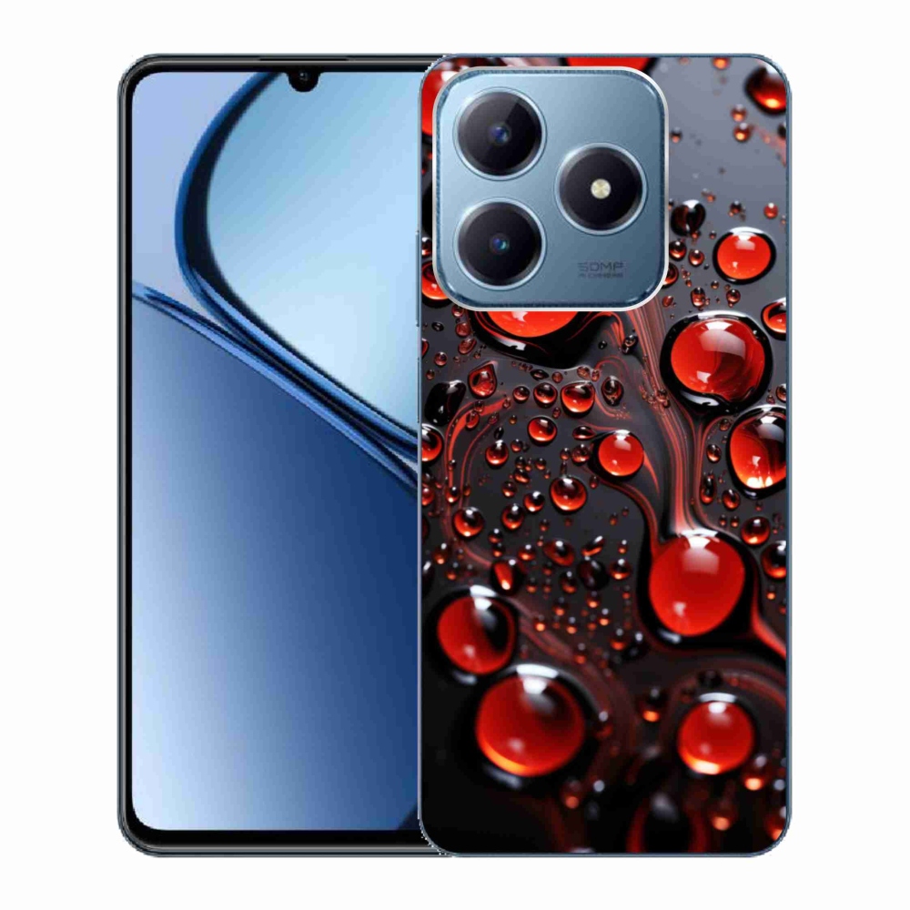 Gelový kryt mmCase na Realme C63 - červené kapky 2