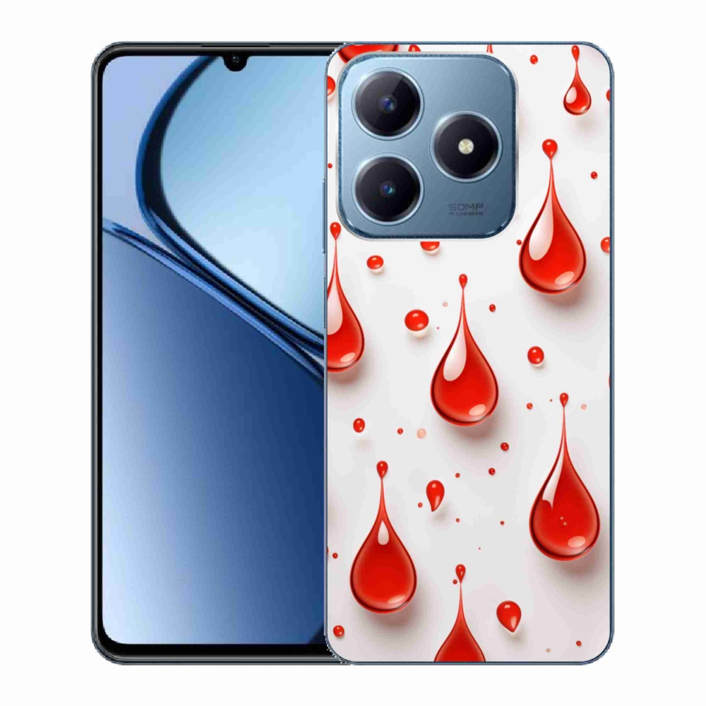 Gelový kryt mmCase na Realme C63 - červené kapky