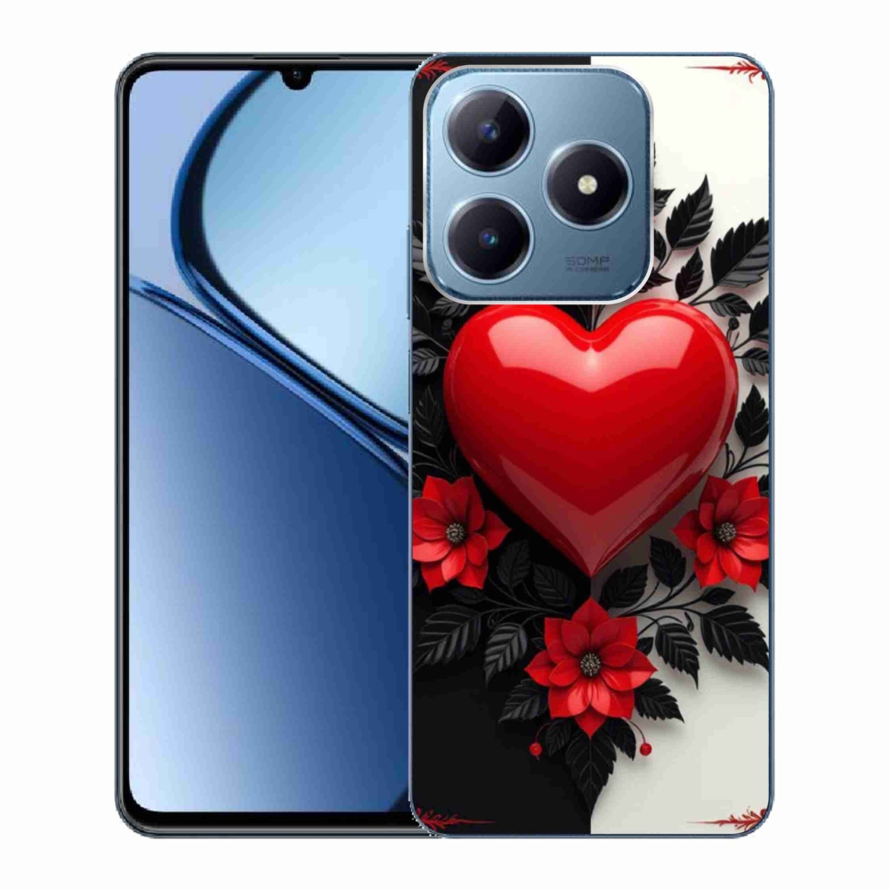 Gelový kryt mmCase na Realme C63 - červené srdce