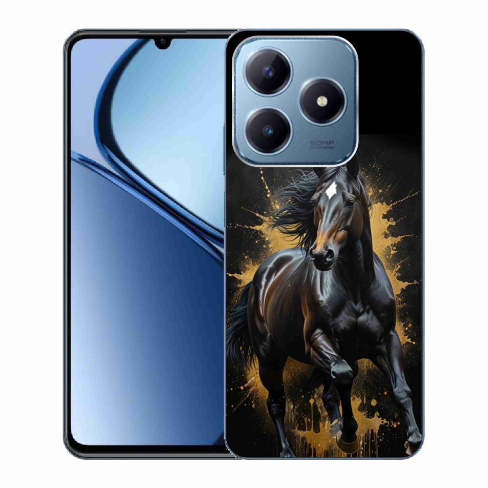 Gelový kryt mmCase na Realme C63 - elegantní černý hřebec