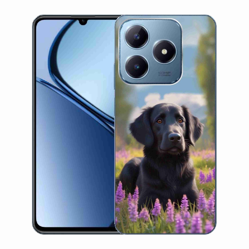 Gelový kryt mmCase na Realme C63 - elegantní černý retrívr