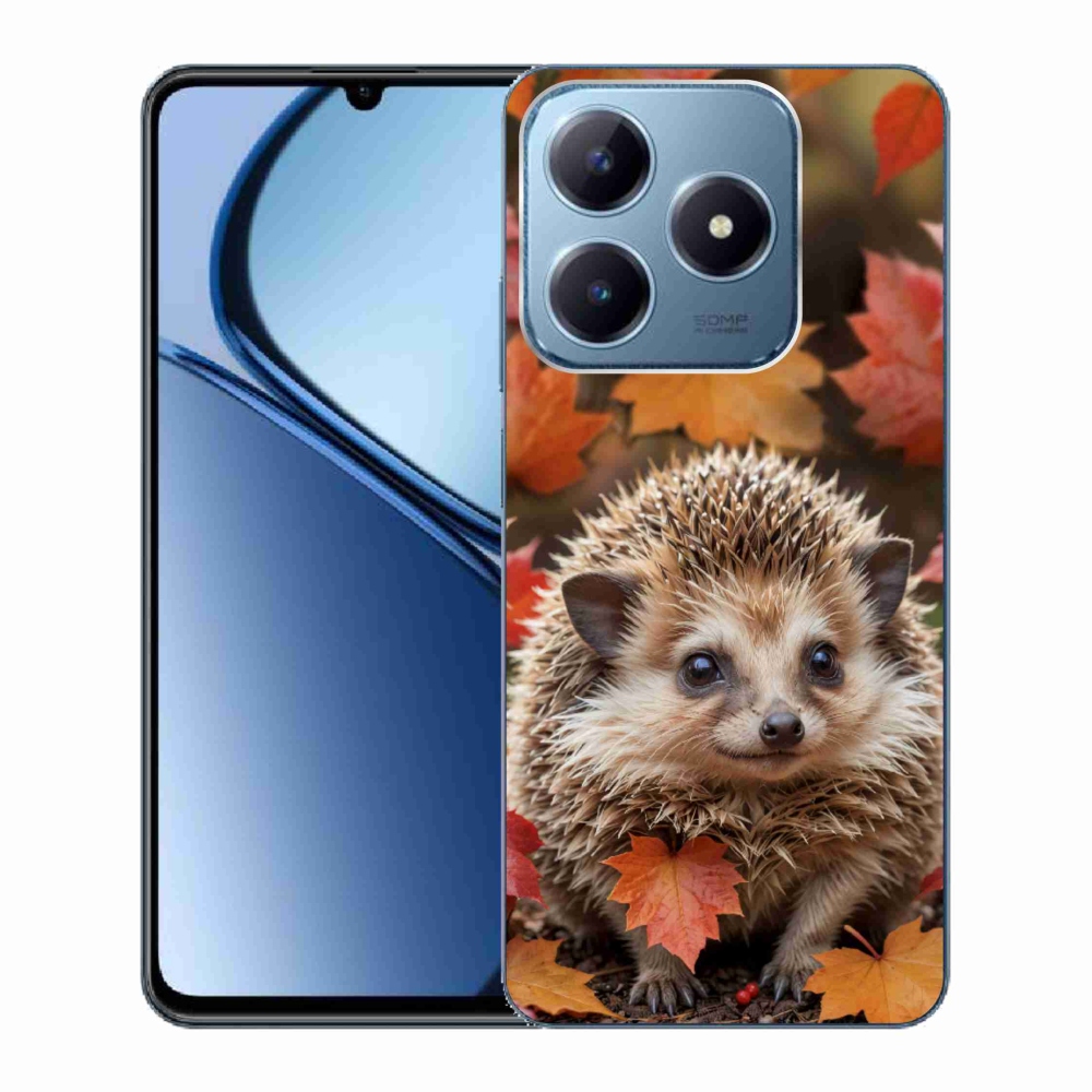 Gelový kryt mmCase na Realme C63 - ježek v listí