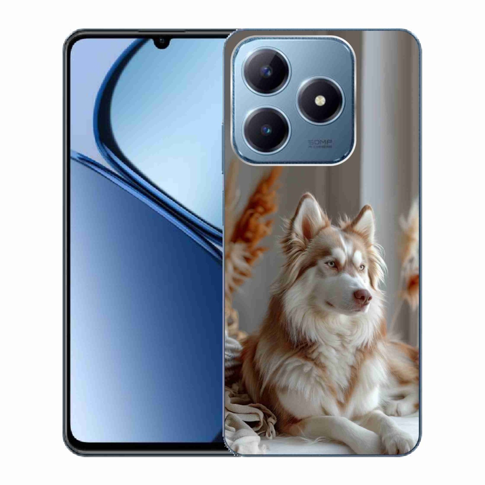 Gelový kryt mmCase na Realme C63 - klidný sibiřský husky