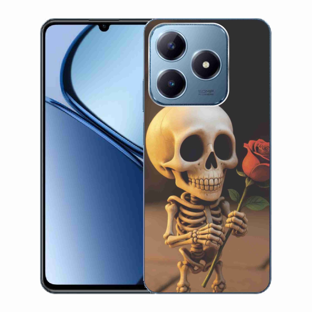 Gelový kryt mmCase na Realme C63 - kostlivec s růží