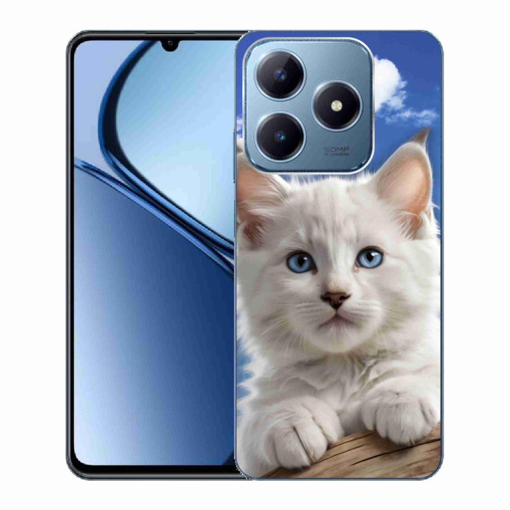Gelový kryt mmCase na Realme C63 - kotě a oblaka