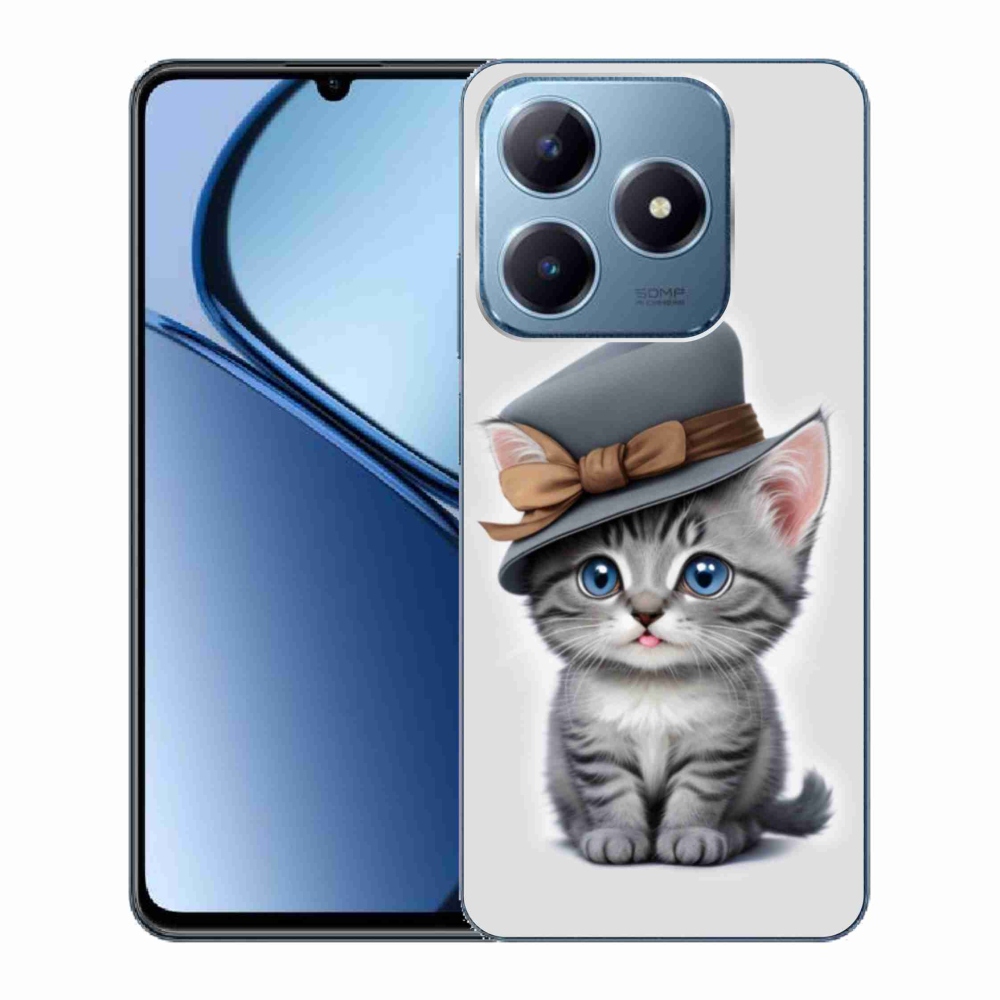 Gelový kryt mmCase na Realme C63 - kotě s kloboukem