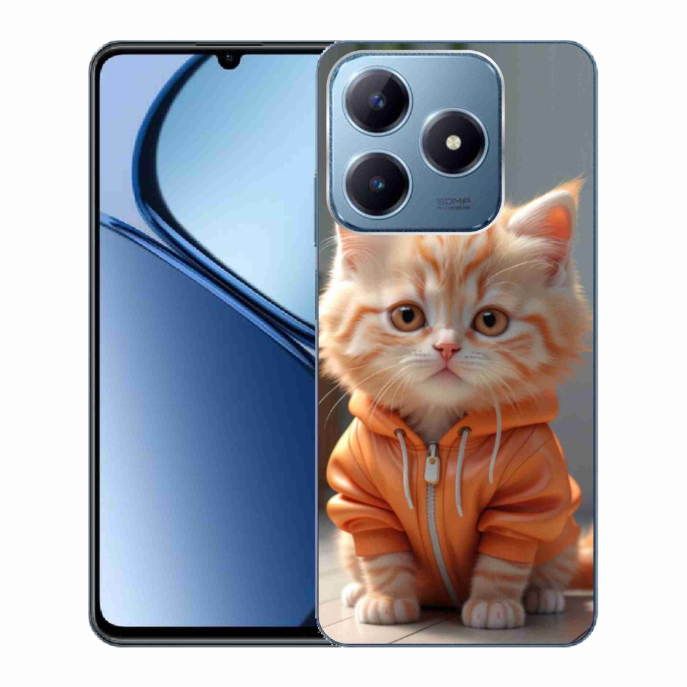 Gelový kryt mmCase na Realme C63 - kotě v mikině