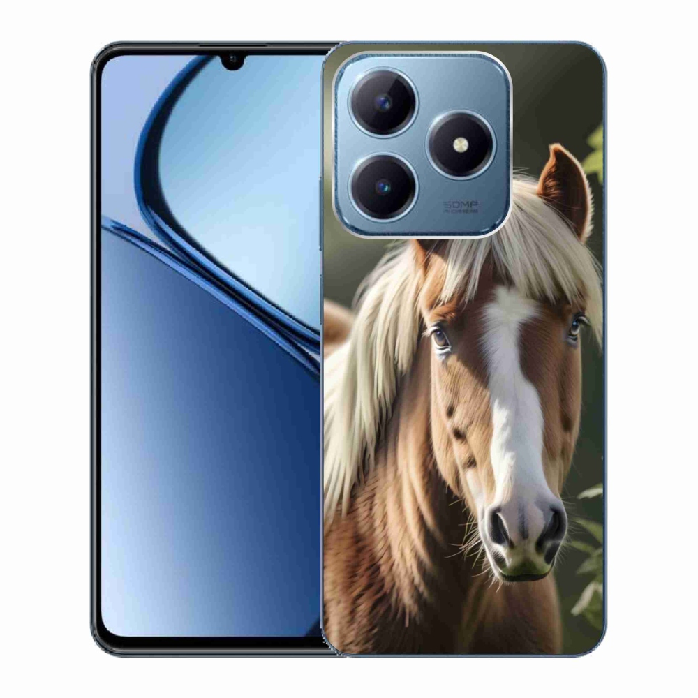 Gelový kryt mmCase na Realme C63 - kůň se světlou hřívou
