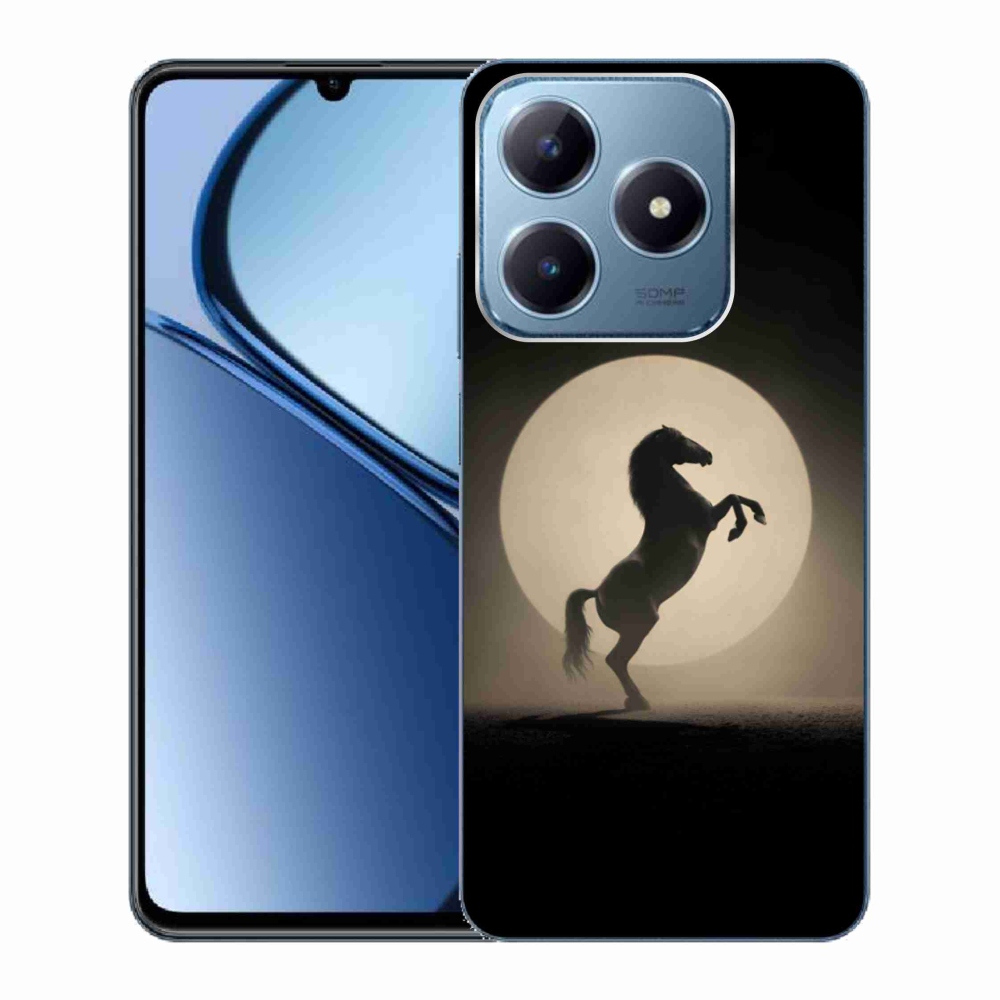 Gelový kryt mmCase na Realme C63 - kůň v siluetě