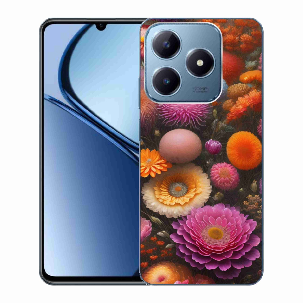 Gelový kryt mmCase na Realme C63 - květinová kompozice