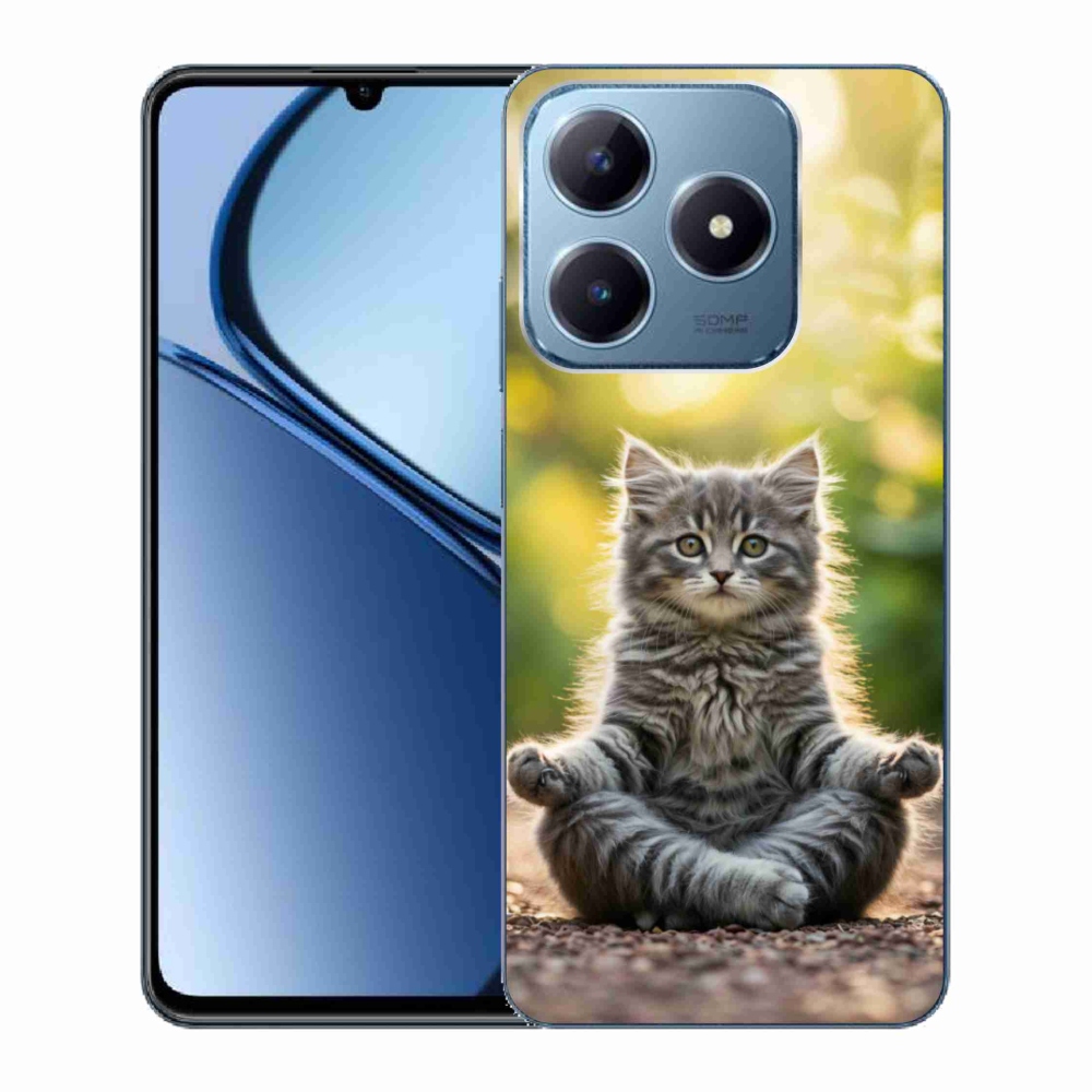 Gelový kryt mmCase na Realme C63 - meditující kotě