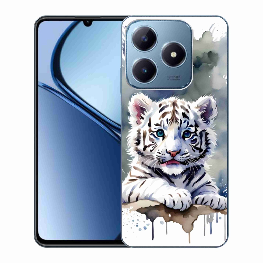 Gelový kryt mmCase na Realme C63 - mládě bílého tygra