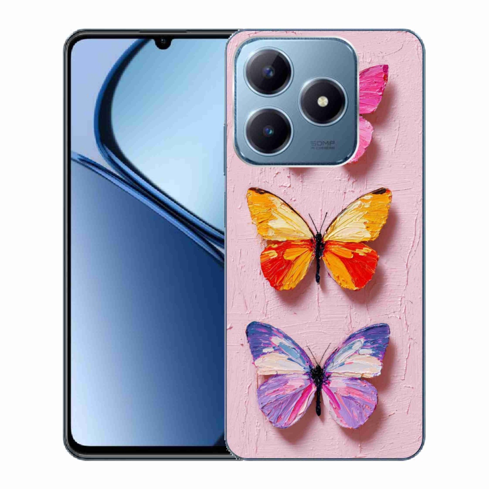 Gelový kryt mmCase na Realme C63 - motýlí trojice