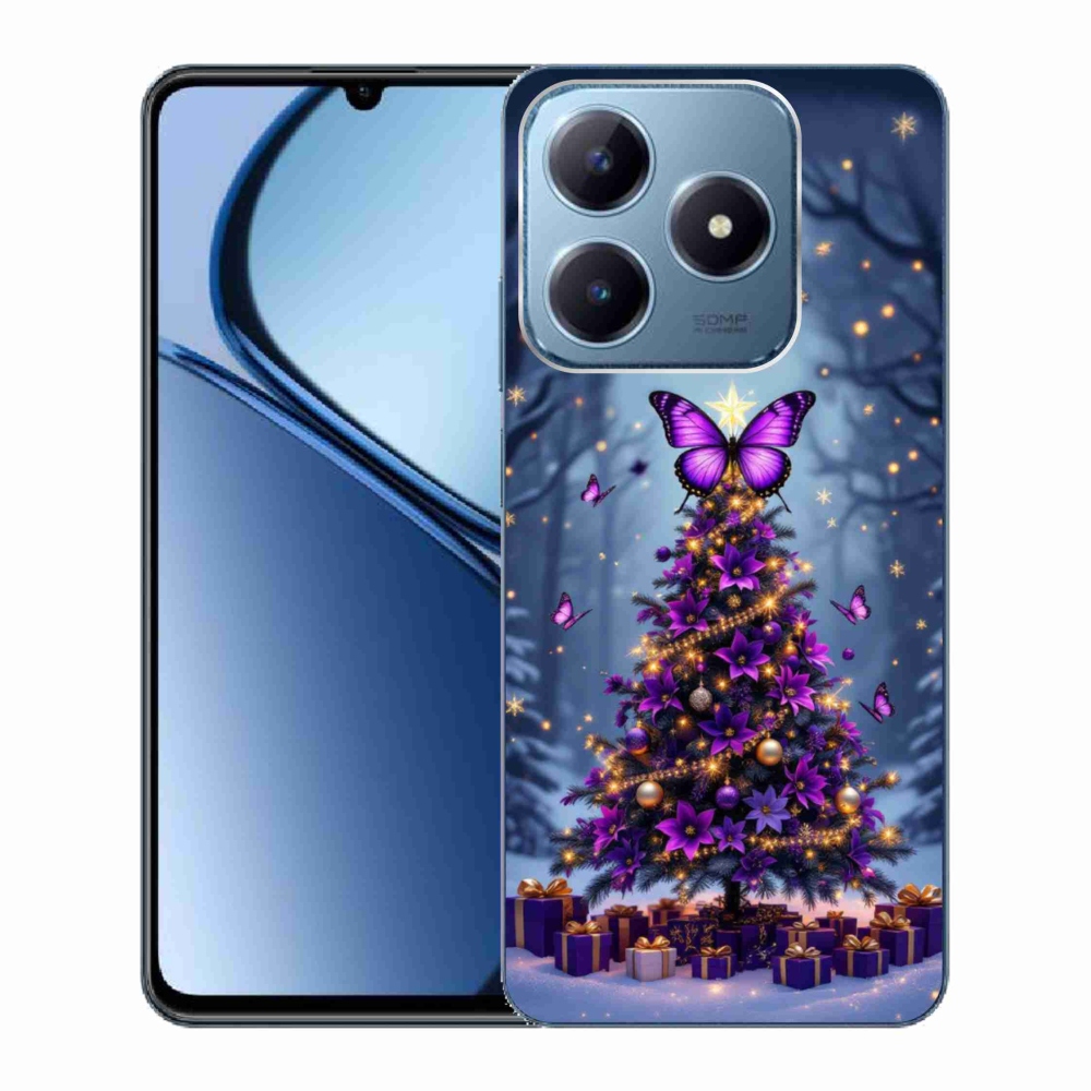 Gelový kryt mmCase na Realme C63 - motýlí vánoční stromek