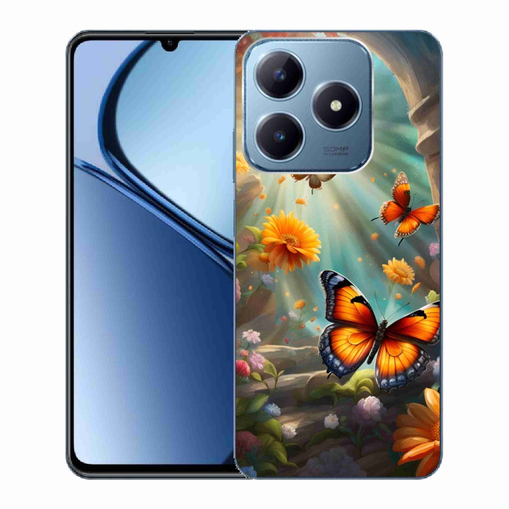 Gelový kryt mmCase na Realme C63 - motýlí zahrada 2