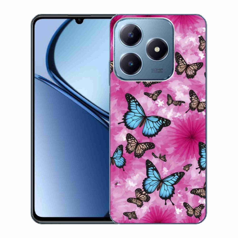 Gelový kryt mmCase na Realme C63 - motýlí zahrada