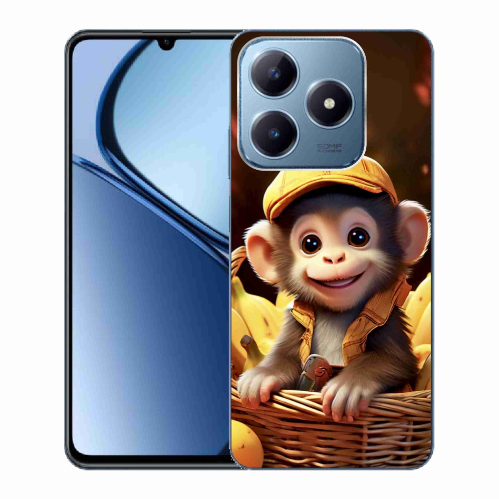 Gelový kryt mmCase na Realme C63 - opice v košíku