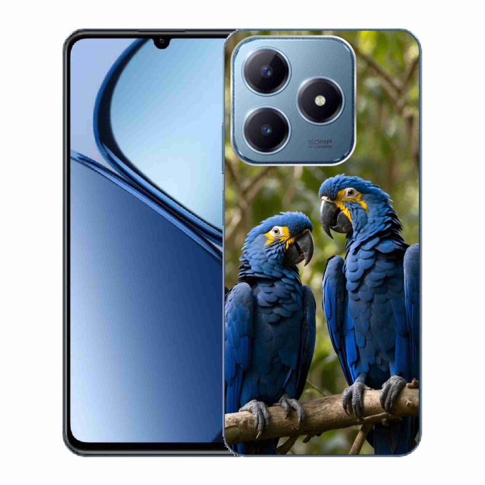 Gelový kryt mmCase na Realme C63 - papouščí duo