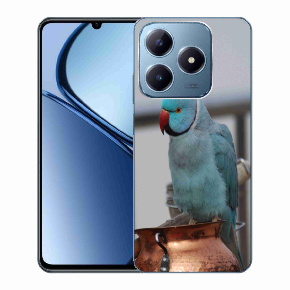 Gelový kryt mmCase na Realme C63 - papoušek alexandr modrý