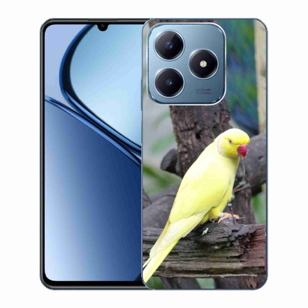 Gelový kryt mmCase na Realme C63 - papoušek alexandr žlutý