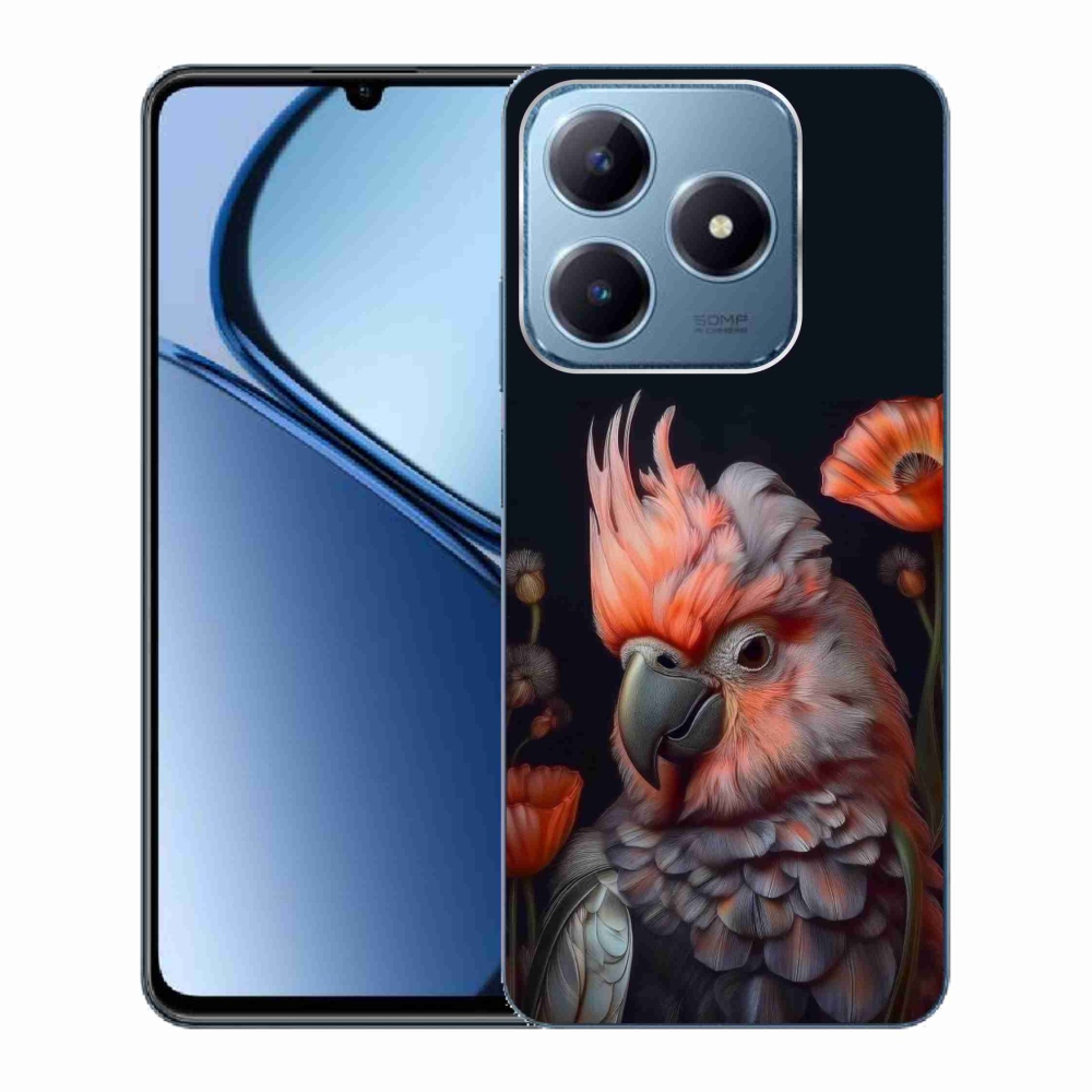 Gelový kryt mmCase na Realme C63 - papoušek kakadu v barvách