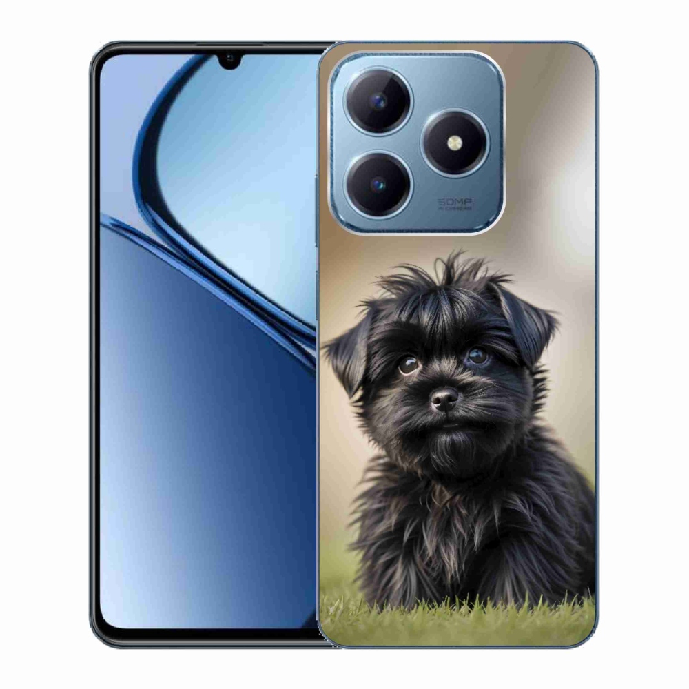 Gelový kryt mmCase na Realme C63 - roztomilý černý pejsek