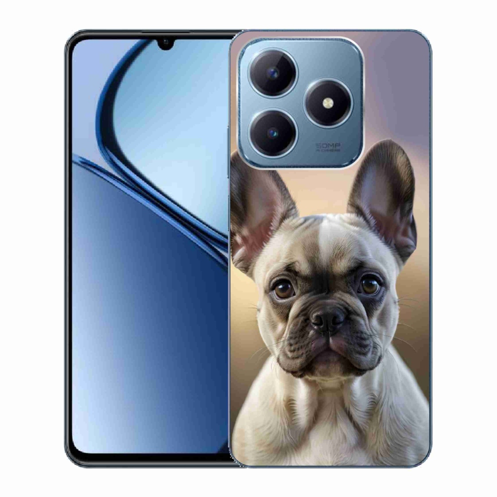 Gelový kryt mmCase na Realme C63 - roztomilý francouzský buldoček