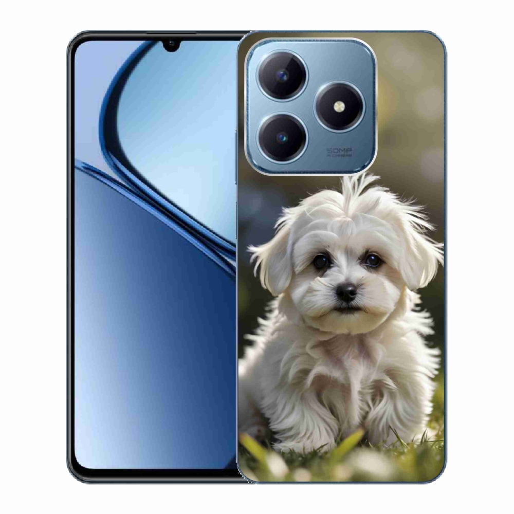 Gelový kryt mmCase na Realme C63 - roztomilý maltézský psík