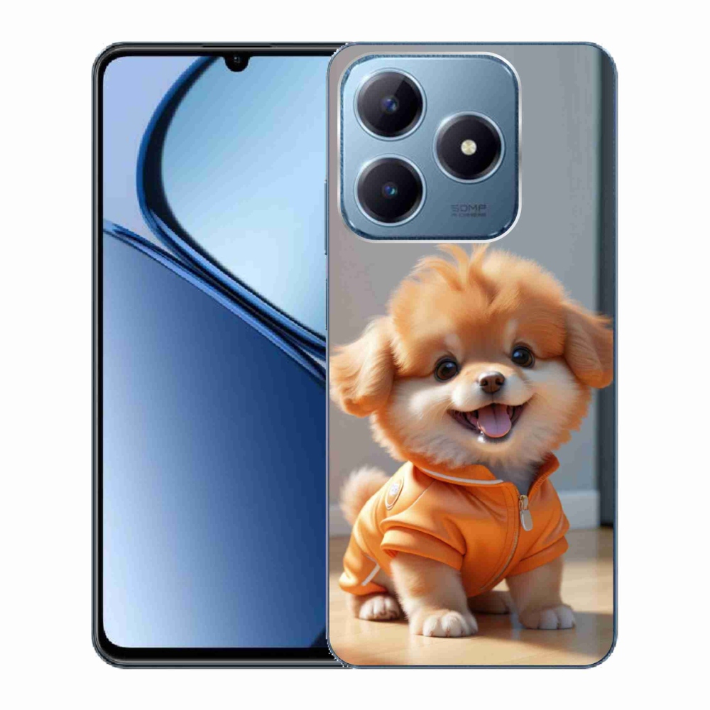 Gelový kryt mmCase na Realme C63 - roztomilý pomeranian v mikině